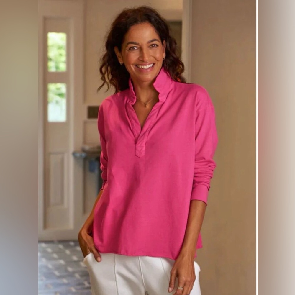 🆕🍓💖Frank & Eileen💖🍓PATRICK Popover Henley in Guava Size Small